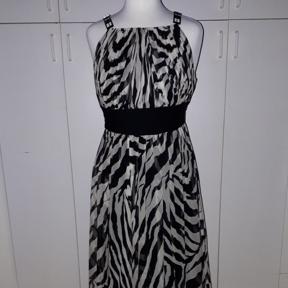 Marchesa Silk Animal Print Maxi Dress Sz 10